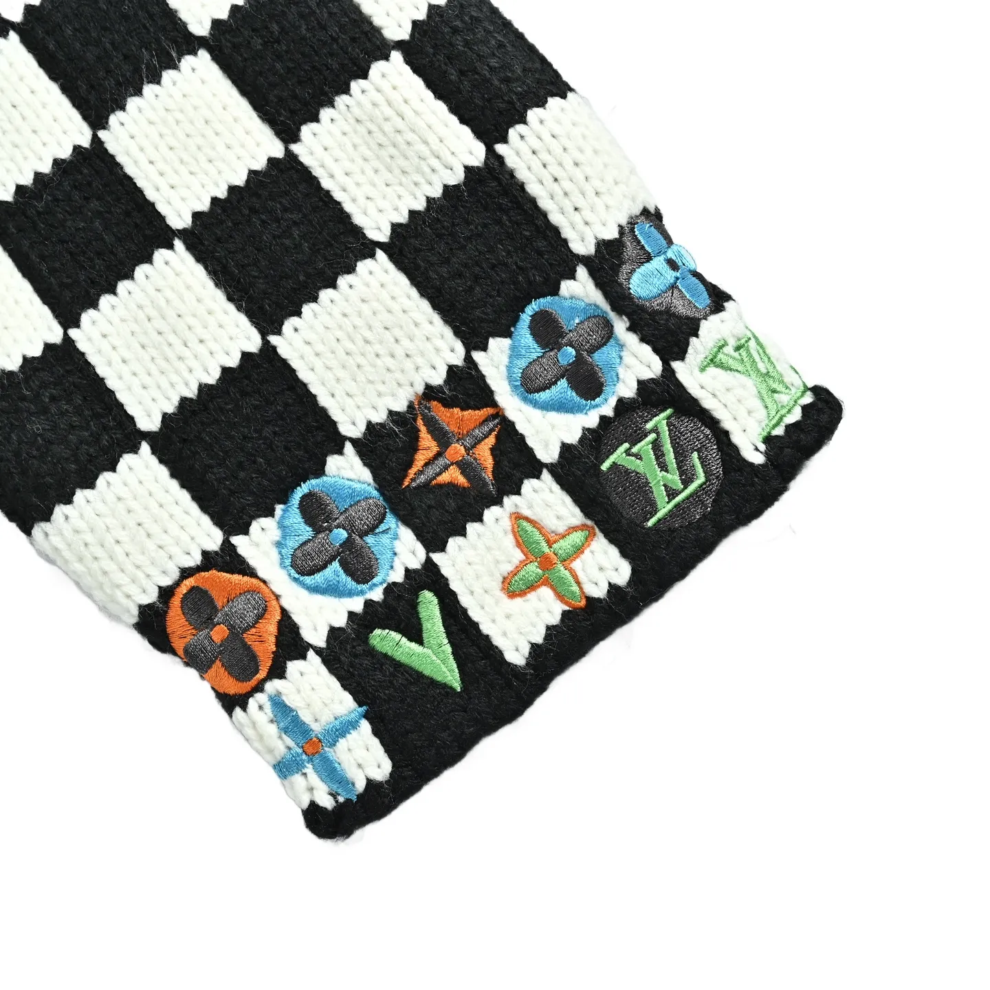 Louis Vuitton/Louis Vuitton colorful checkerboard knitted sweater cardigan